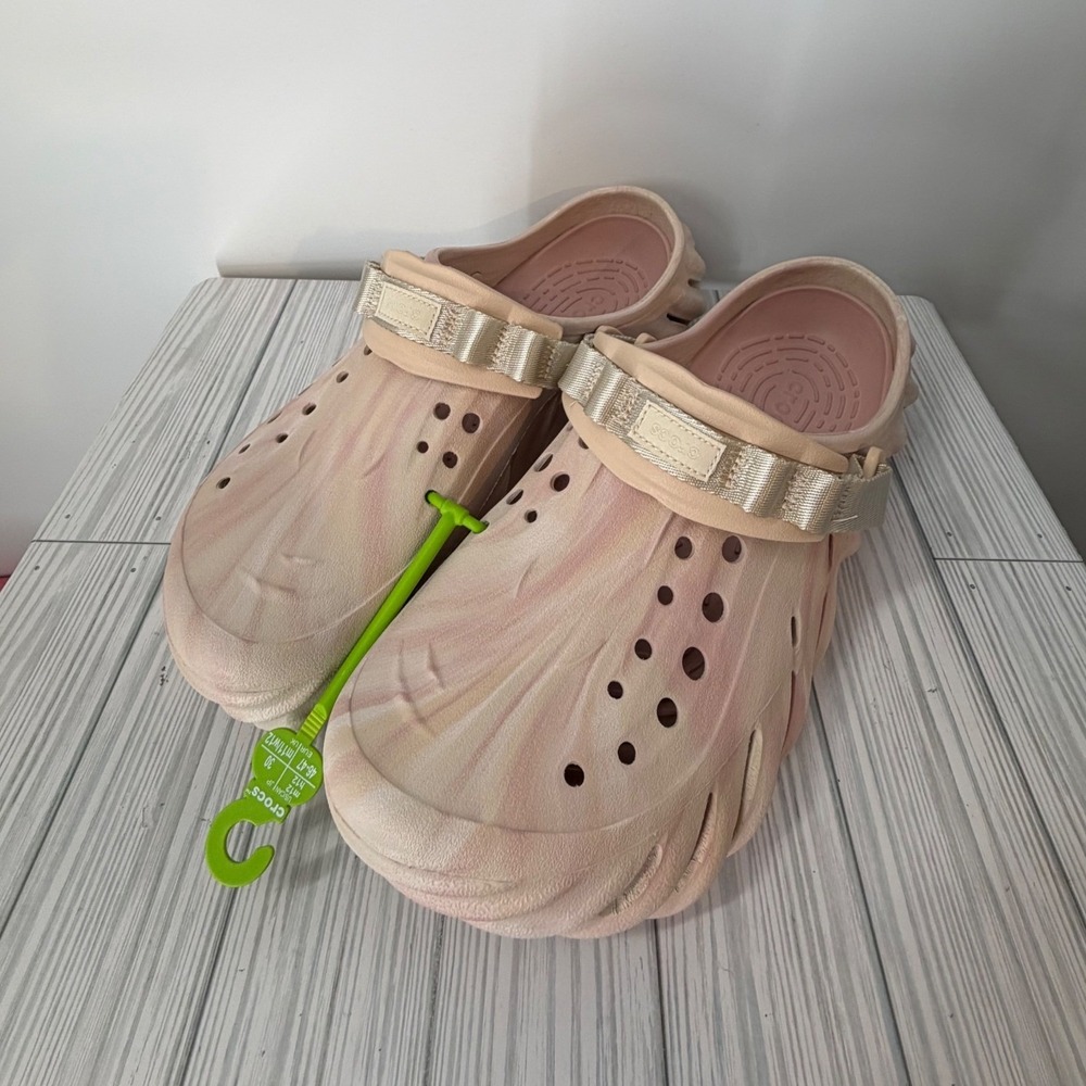 Crocs Echo Clog Marbled Pink Tan Men's Size 12 NEW
